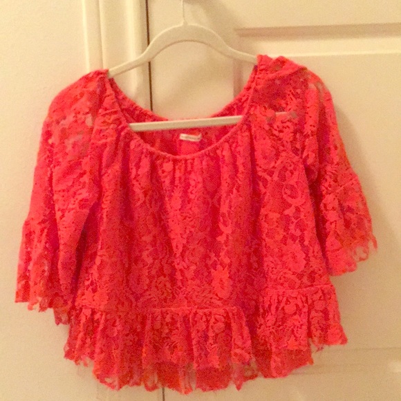 Mustard Seed Lace Off Shoulder Top - Picture 3 of 5